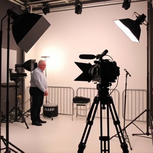 A video production setup in Brooklyn Heights Studio demonstrating its adaptability.
